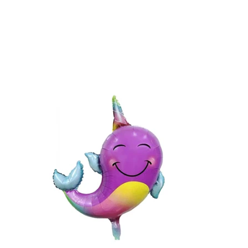 Globo Metalizado Unicornio Marino Color Morado-1
