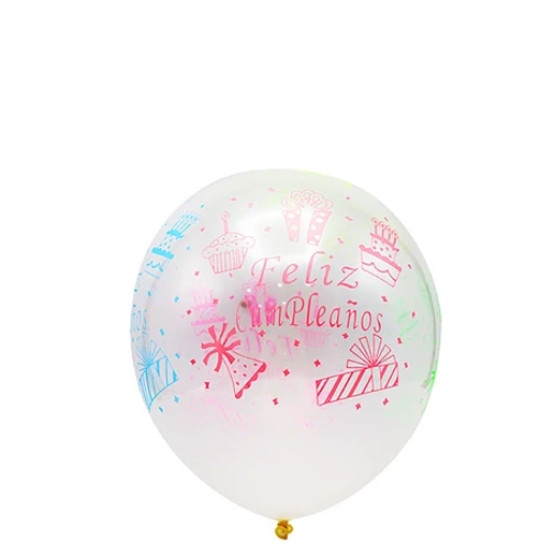 Globos De Látex Feliz Cumpleaños 6pcs 30 cm Colores Surtidos-1