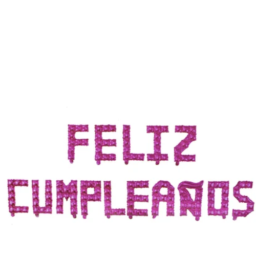 Set Globos Metálicos Feliz Cumpleaños Fucsia 16 Pulgadas-1