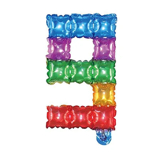 Globo Metálico Número 9 Cuadros De Colores 16-0