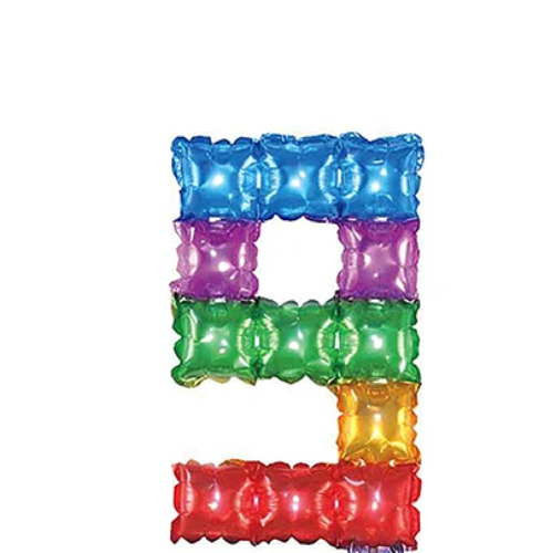 Globo Metálico Número 9 Cuadros De Colores 16-1