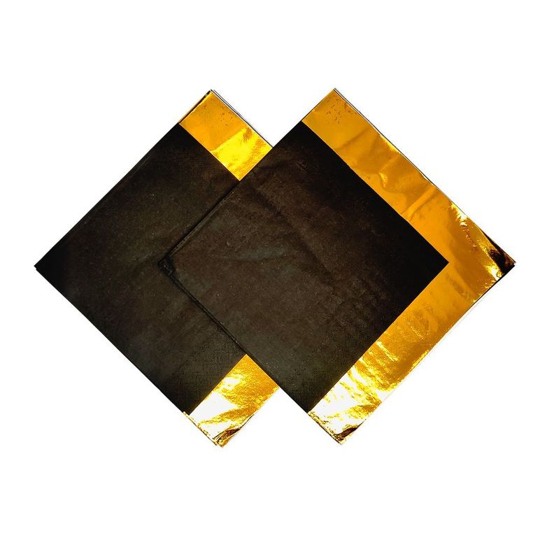 SERVILLETAS FRANJA METALICA 33X33 NEGRO X12UNI-0