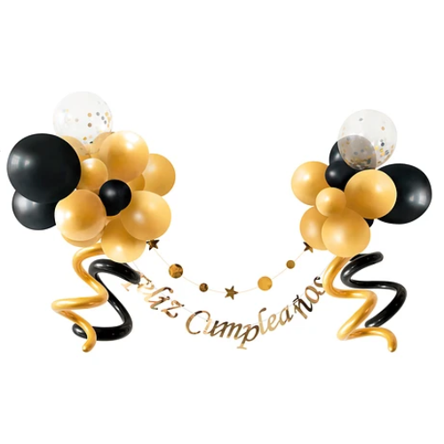 Set Globos Látex Con Guirnalda Feliz Cumpleaños 33Pcs-0