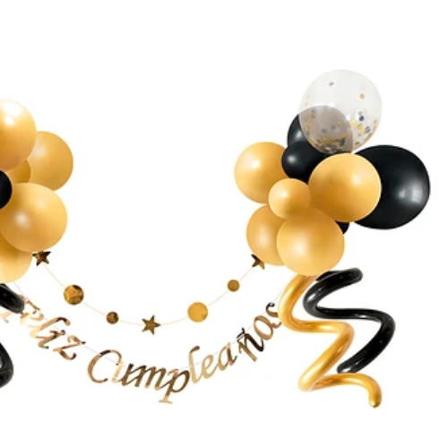 Set Globos Látex Con Guirnalda Feliz Cumpleaños 33Pcs-1