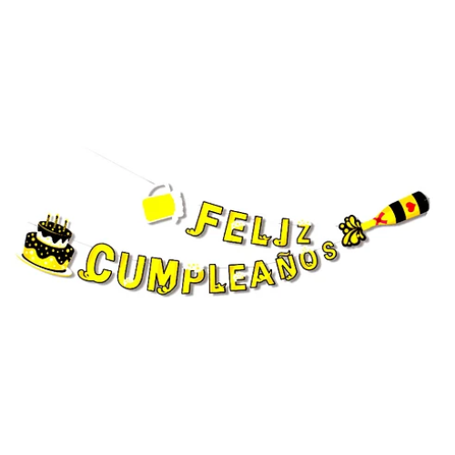 Guirnalda De Cumpleaños Con Pastel Y Botella 4.5m-0