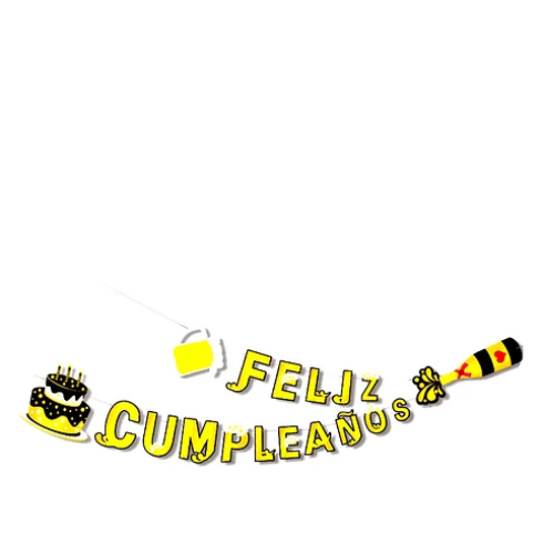 Guirnalda De Cumpleaños Con Pastel Y Botella 4.5m-1