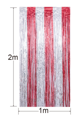 CORTINA METÁLICA ROJO C/N PLATEADO 2MX1M-1