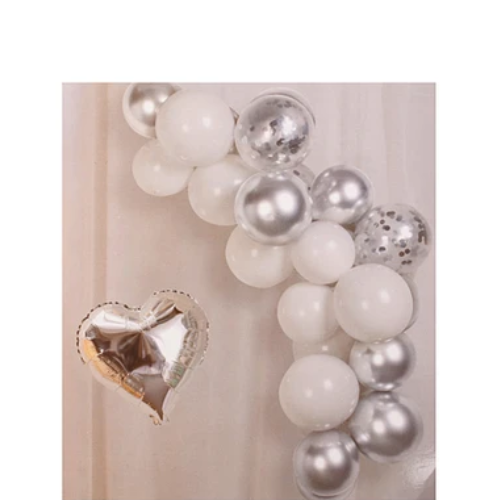 Set De Globos Color Plata 25pcs-1