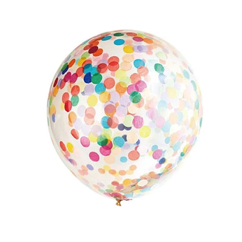 Globo De Látex Transparente Con Confeti Multicolor 3pcs 30cm-0