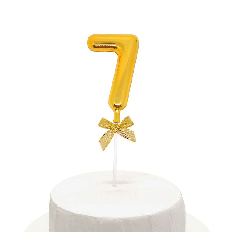 TOPPER TORTA NUMERAL DORADO 7-0