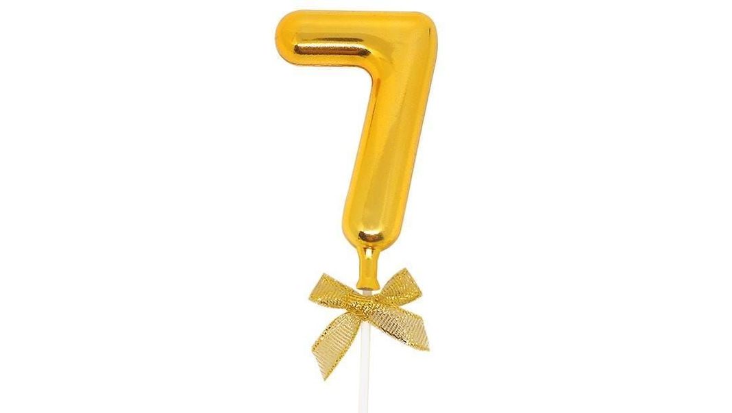 TOPPER TORTA NUMERAL DORADO 7-1