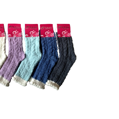 Calcetines De Mujer Plush Corte Medio Liso 12 Unid-0
