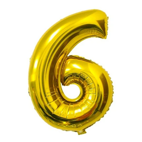 Globo Numero 6 Color Oro De 30 Pulgadas-1