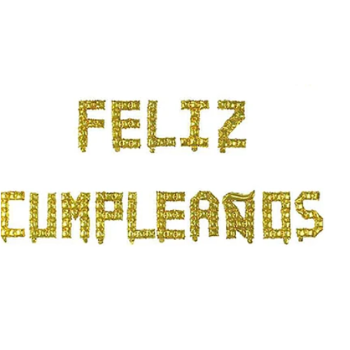 Set De Globos Metálicos Feliz Cumpleaños Dorado 16 Pulgadas-1