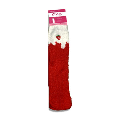 Calcetines Plush Mujer Corte Medio Estampado Frutal 12 Unid-0