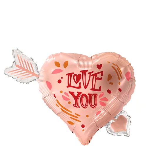Globo Metalico Corazon Con Flecha 55x70 cm-1