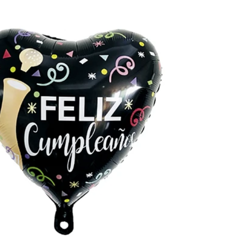 Globo Metalizado Corazón Feliz Cumpleaños 45Cm-1