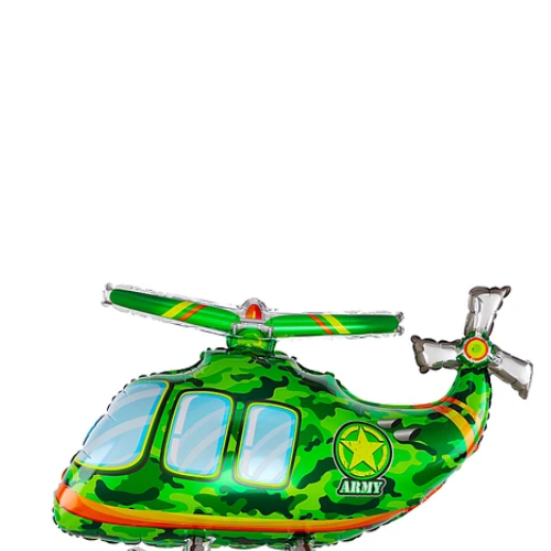 Globo Metalico Helicoptero Verde 30x51x82Cm-1
