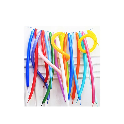 Globos Largos 28cm + Bombin Colores Surtidos 20pcs-0