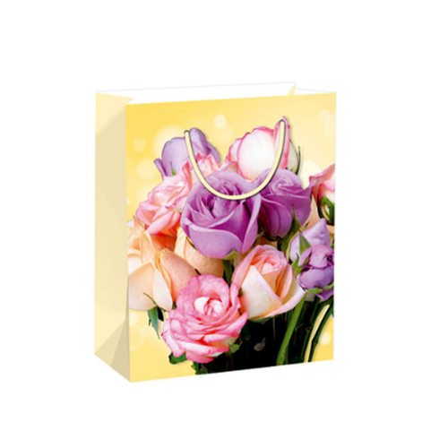 Bolsa De Regalo Fondo Flores Surtidas 31X12X40Cm 12 Unid -0