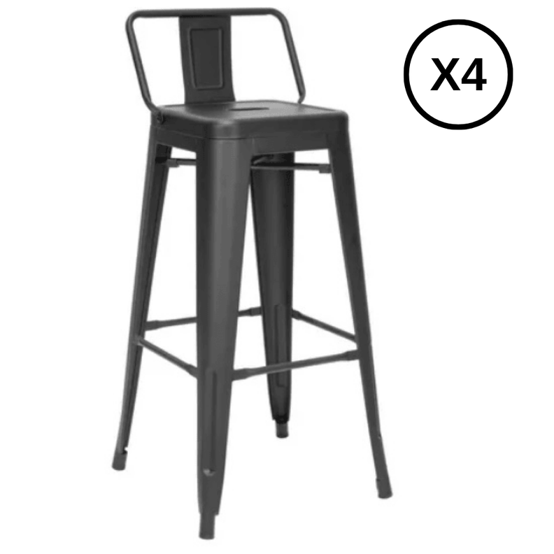 Pack 4 Taburete Tolix 66 Cm Negras-0