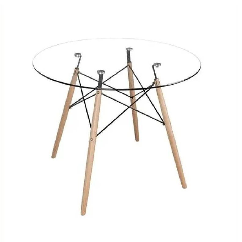 Mesa Eames Redonda Vidrio 80cm-0
