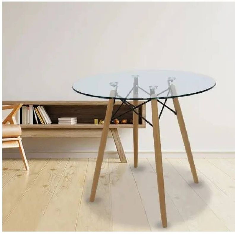 Mesa Eames Redonda Vidrio 80cm-2