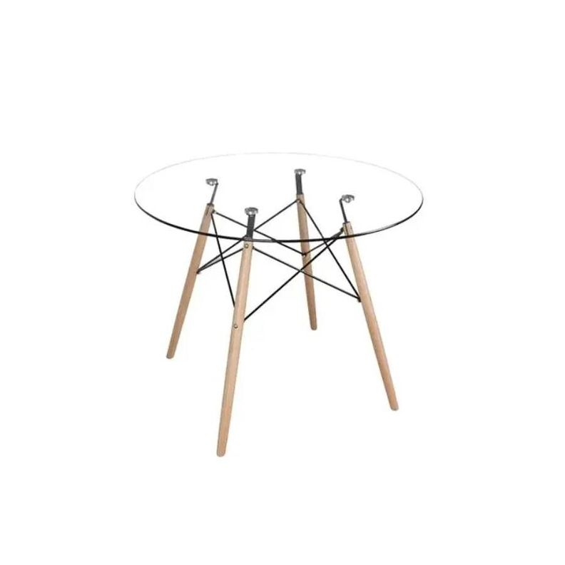 Mesa Eames Redonda Vidrio 80cm-3