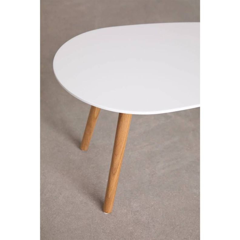 Mesa de Centro Elipse Madera Blanco-2