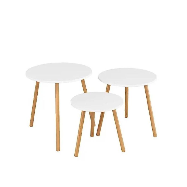 Set 3 Mesas Grape Centro/Lateral Blanco