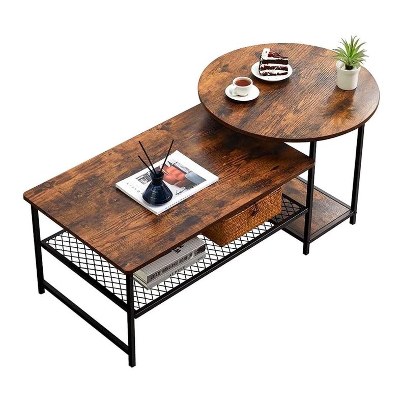 Set de Mesas de Centro Industrial en MDF – Diseño Dúo Modular-0
