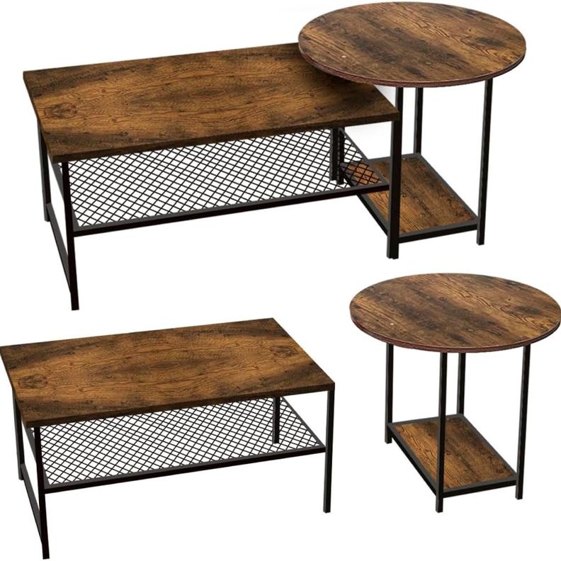 Set de Mesas de Centro Industrial en MDF – Diseño Dúo Modular-1