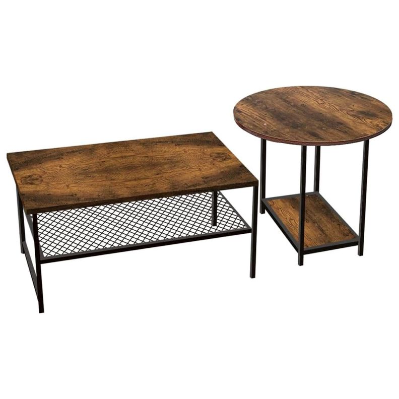 Set de Mesas de Centro Industrial en MDF – Diseño Dúo Modular-2