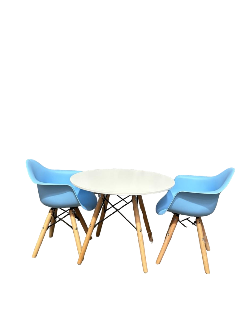 Set Comedor Kids Mesa Y 2 Butacas Celeste-0