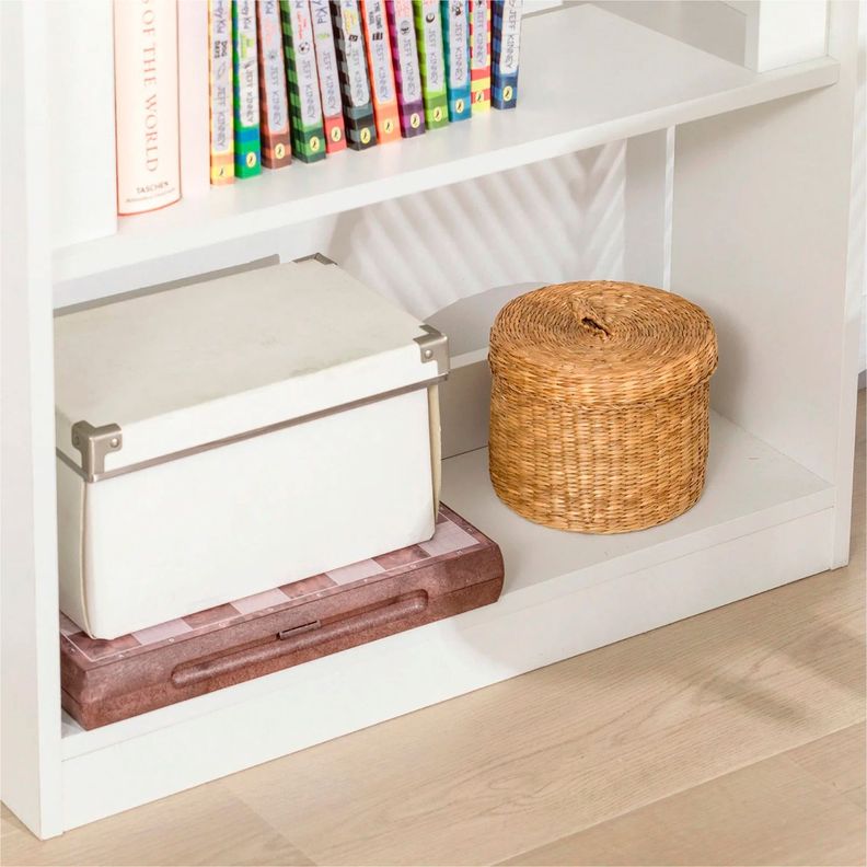 Escritorio Multifuncional Blanco – Compacto con Estanterías-6