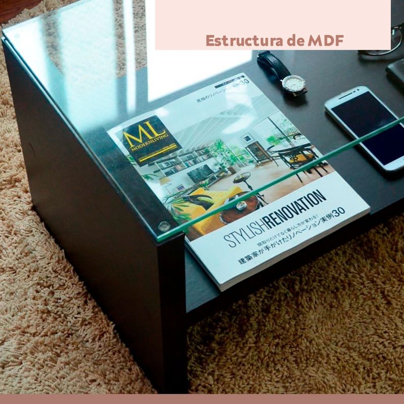 Mesa de centro moderna madera walnut wood vidrio-5