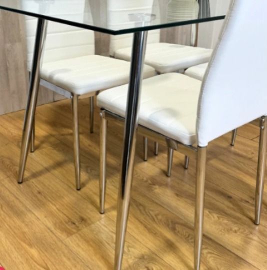 Pack 4 Sillas Dining Liana con patas cromadas-1