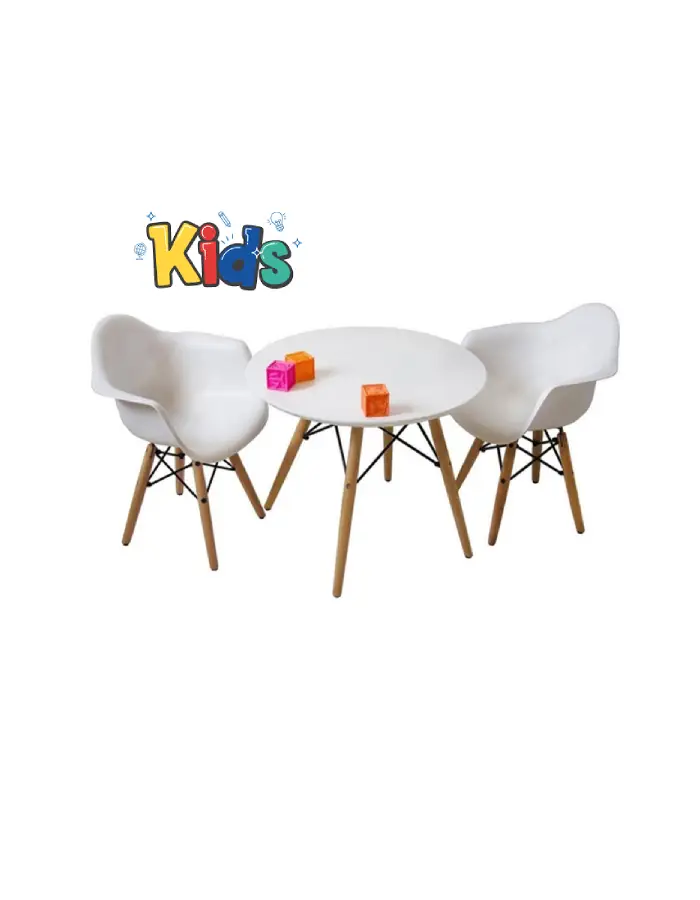 Set Comedor Kids Mesa Y 2 Butacas Blanco-0