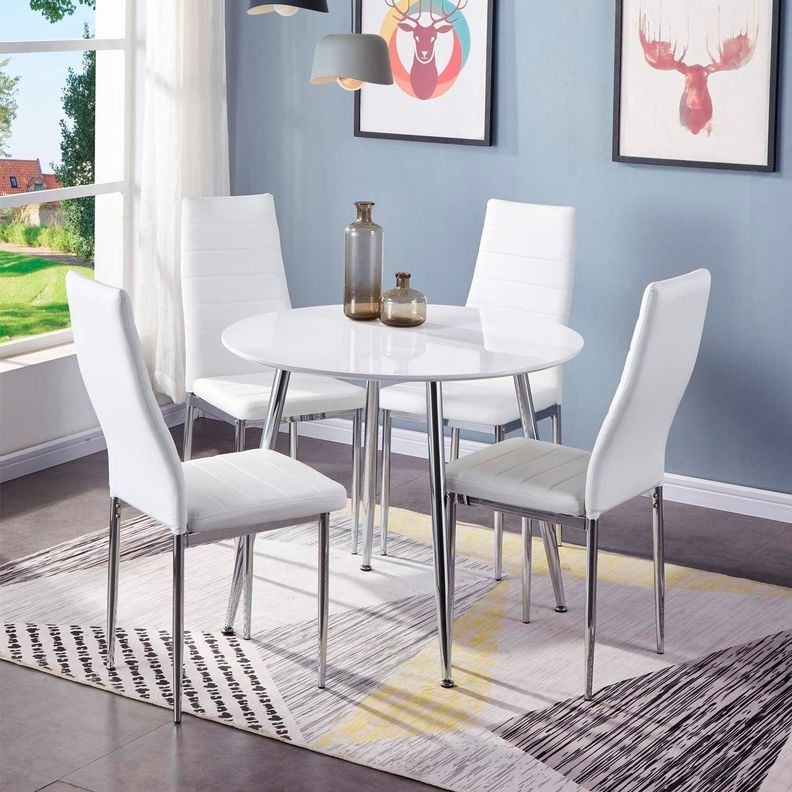 Silla Dining Liana con patas cromadas-2