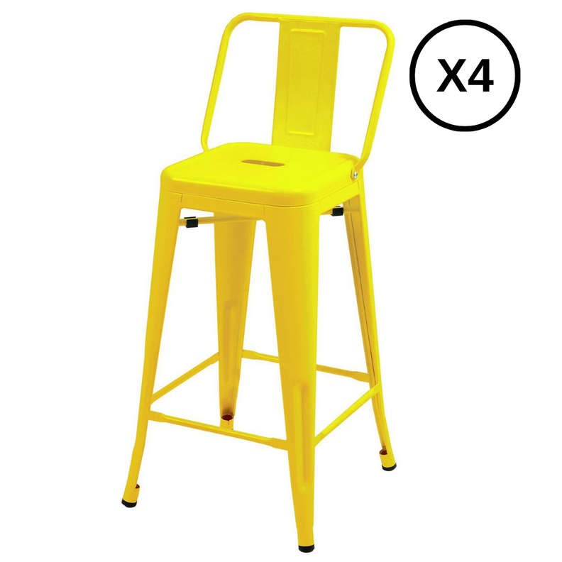 Pack 4 Taburete Tolix 66 Cm Amarillas-0
