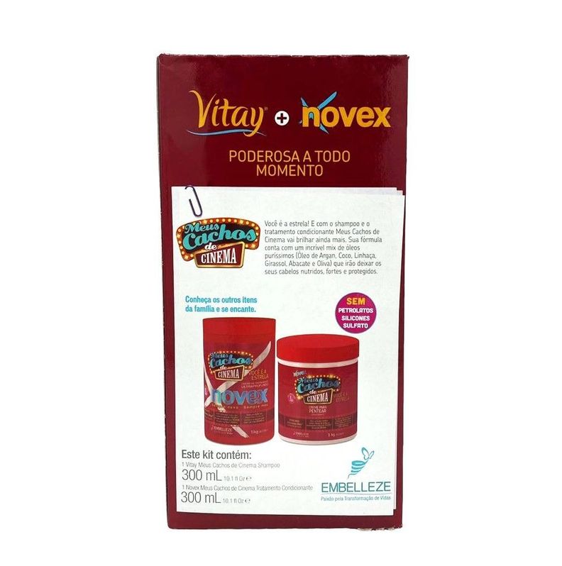 Kit Shampoo + Acondicionador Meus Cachos Cinema Novex 2x300ml-1