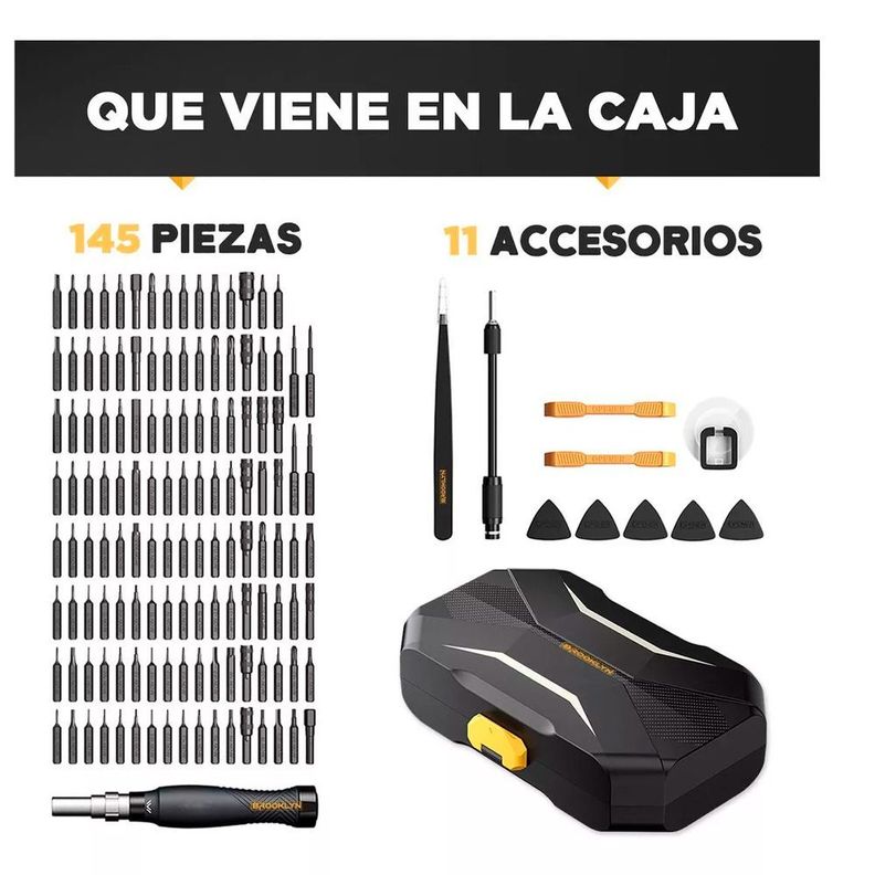 Set Destornillador De Precision Brooklyn Juego 143 Piezas-1