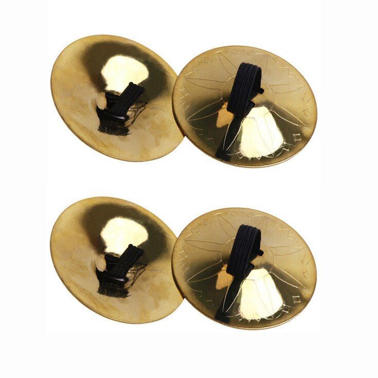 Crotalos Para Danza Arabe. Bellydance. Dorados, 2 Pares 53mm-0