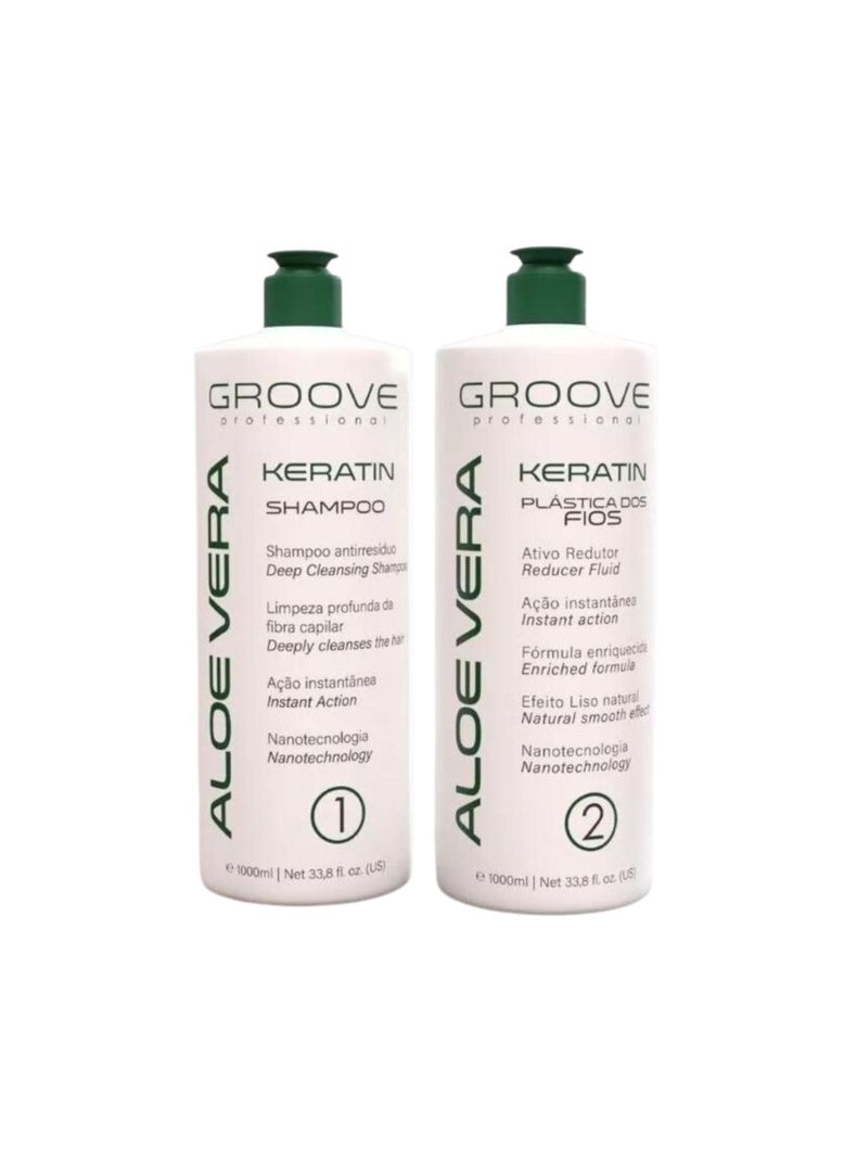 Kit Alisado Aloe Vera Keratina Groove 2x1L Blanco