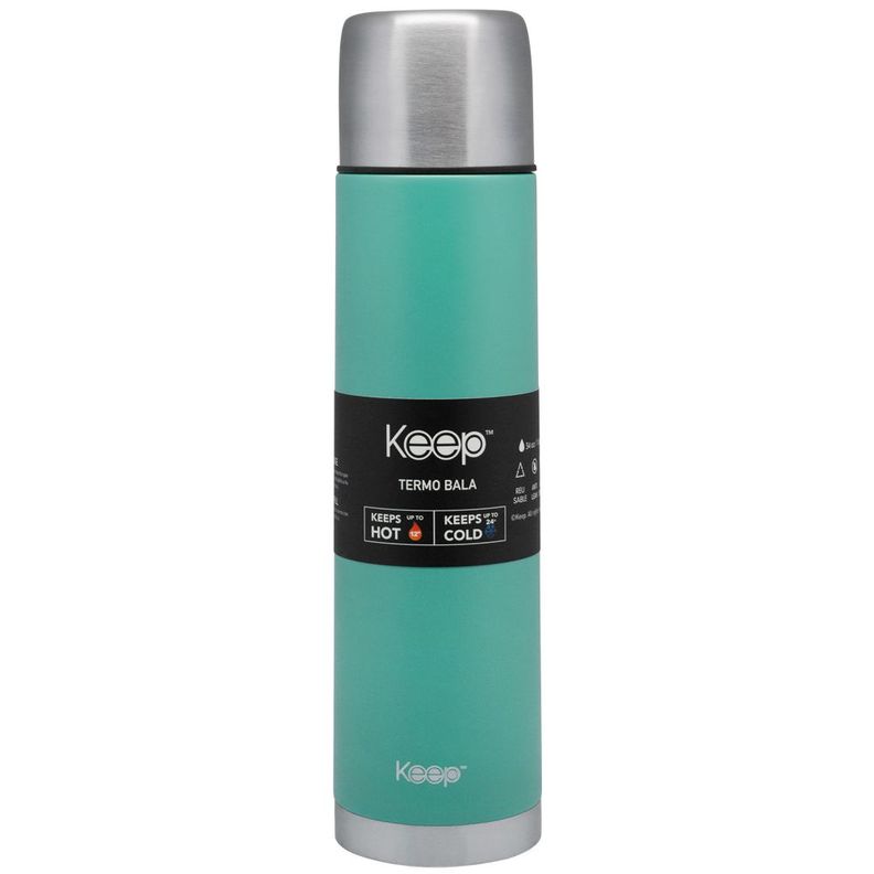 Termo Bala 1.0L Rubber keep -CELESTE