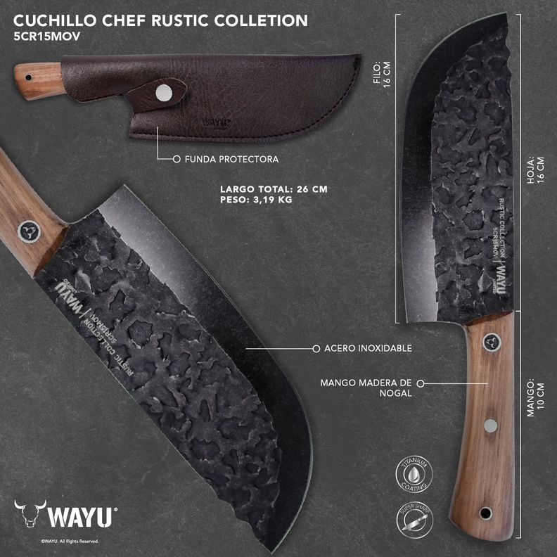 Cuchillo Chef Con Funda Rustic Collection Wayu-3