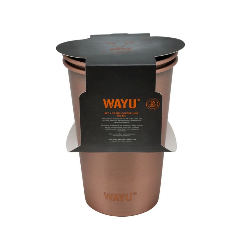 Set 2 Vasos 500 Ml Copper Line Wayu-2