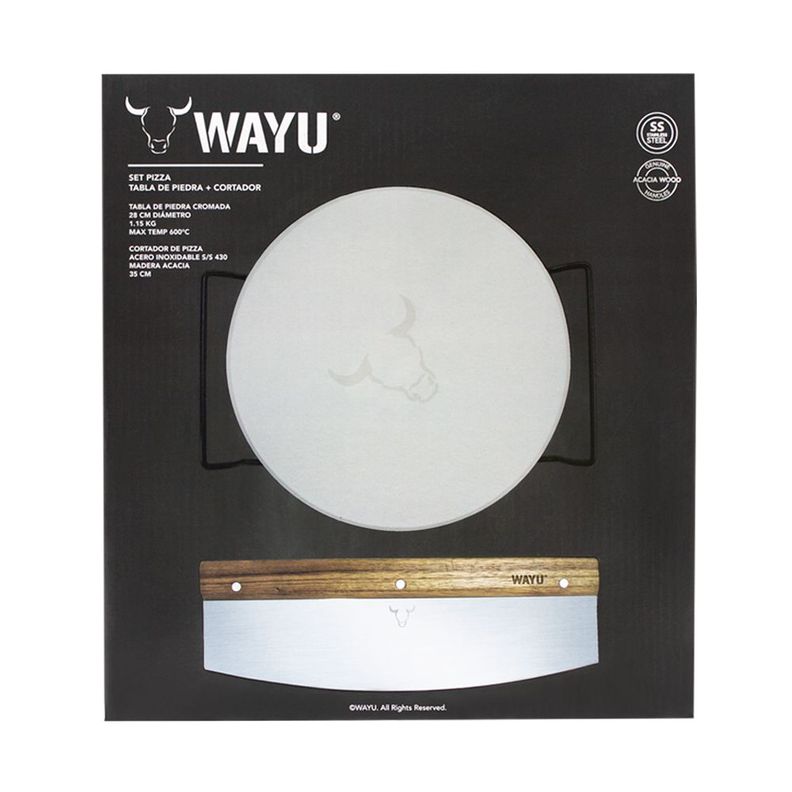 Set Pizza Piedra y Cortador XL Wayu-3