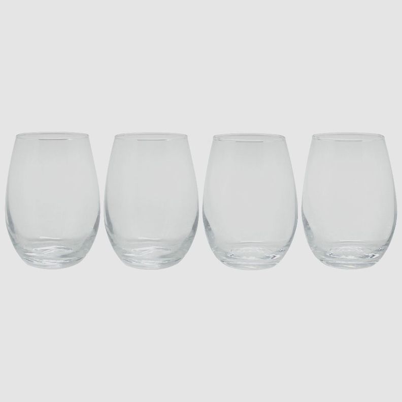 Set 4 Vasos Redondos Vidrio Wayu Transparente