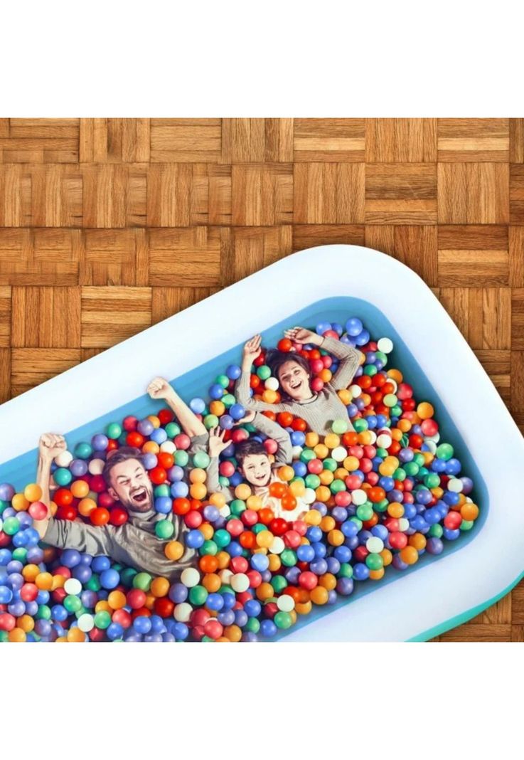 Piscina Inflable Infantil Azul 210x150x60 CM-3